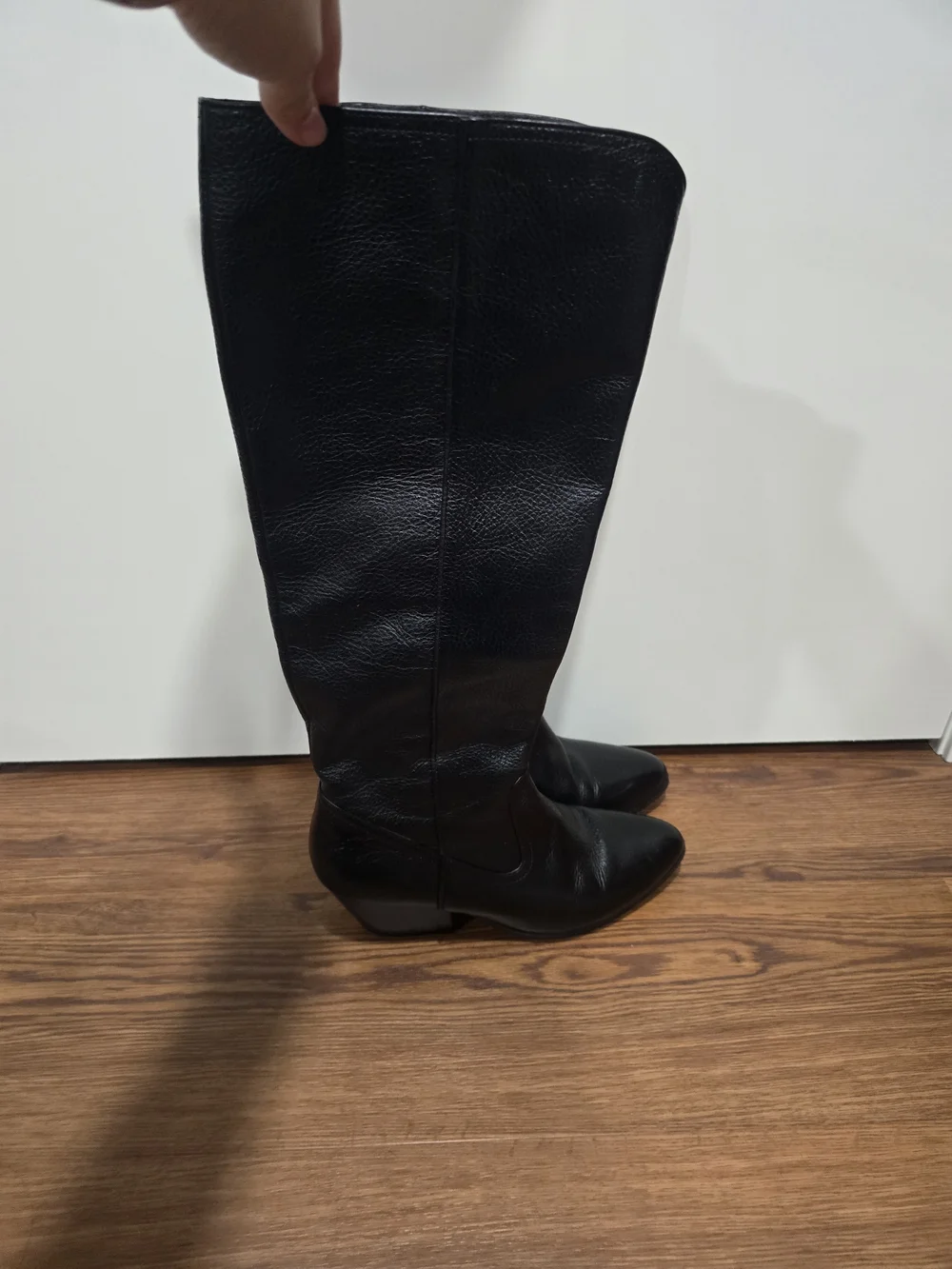 Johnston & Murphy Black Over-the-Knee Leather Boots
